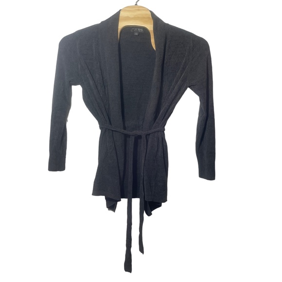 Barefoot Dreams Large Gray Belted Cardigan Ulta‎ Light Pockets - Picture 4 of 5